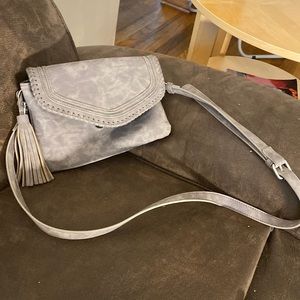 Gray crossbody with tassel detail